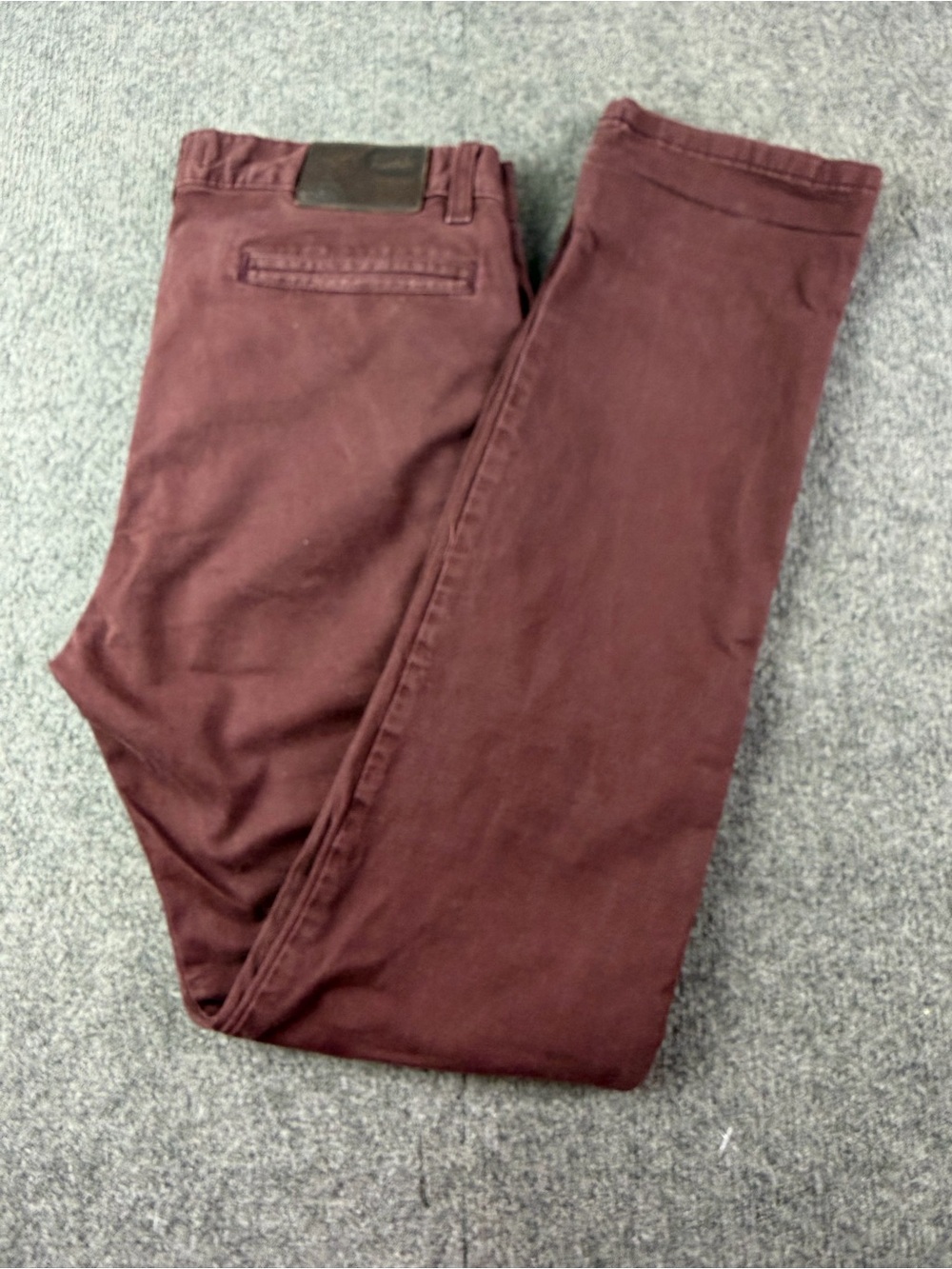 Naked & Famous Slim Chino Burgundy Stretch Mens Cotton Blend Size 31x30